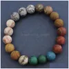 Beaded Update 10mm Universe Natural Stone Agate Armband Stretch Armband For Women Men Fashion Jewelry Drop Delivery DHTSG