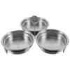 Double Boilers 2 Pcs Stainless Steel Egg Steamer Eggs Steaming Mold Boiler Frying Pan Poacher Ring Home Boiling