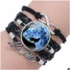 Braccialetti con ciondoli Love Infinity Wolf Bracciale Mtilayer Wrap Glass Cabochon Donna Bambini Gioielli di moda Will And Sandy Drop Delivery Dh61G