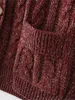 Suéter de talla grande 4XL, chaleco para mujer, ropa de otoño e invierno, Jersey holgado con cuello en V, prendas de punto con dos bolsillos, cárdigan informal con giro 240124