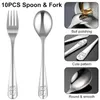 Forks 10pcs kid fork antensils soup Spoons ملعقة صغيرة من الفاكهة لأكثر من 24 شهرًا