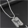 Pendant Necklaces Stainless Steel 12 Zodiac Sign Necklace Men Hip Hop Id Dog Tag Pendants Charm Star Choker Astrology Fashion Jewelr Dhauf