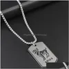 Colares Pingente de Aço Inoxidável 12 Signo do Zodíaco Colar Homens Hip Hop Id Dog Tag Pingentes Charme Estrela Gargantilha Astrologia Moda Jóias Dhauf