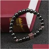 Beaded Black Diamond Zircon Box Magnet Beads Strands Bracelet Wristband Cuff Women Men Fashion Jewelry Drop Delivery Bracelets Dhbcz