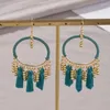 Brincos pendurados na moda exagerados círculo grande gota redonda para mulheres jhumka boho pequenos sinos borla joias de casamento