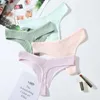 Kobiety majtki 5pc/zestaw bezszwowe kobiety żebrowane bawełniane stringi proste bikini z niskiej talii