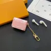 Designer lederen AirPods Pro hoesjes 1 2 3 4 luxe mooie L roze zwart wit bruin bloemenhoes voor AirPodsPro AirPods2 AirPods3 Apple Airpod Case met doos LB