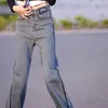 Женские джинсы синие с карманами, прямые брюки с высокой талией, S для женщин, уличная одежда, размер X, большие растянутые брюки оптом