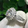 Prachtige Zilveren Kleur Trouwringen voor Vrouwen Mode Zirconia Ring Vrouwelijke Voorstellen Verlovingsfeest Geschenken Luxe Sieraden 240202