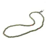Bağlantı bilezikleri zeytin yeşili sandal ağacı boncukları Buda Budist mala streç kolye tespih 29 "