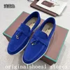 Summer Walk Slaafers Loro Piano Mens Woman Kleid flach mit niedrigem Wildleder Leder Moccasins Komfort Loafer Sneakers Senden Schuhe und Staubbeutel DC01