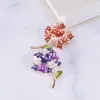 Brooches Creative Hydrangea Brooch Sweater Pins Flower Literary Ladies Purple Plant Collar Clip Women Wedding Party Jewelry Accessories