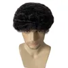 12 mm Onda # 1b Natural Negro Indio Virgen Cabello humano Postizo 8x10 Toupee Unidad completa de PU para hombres negros