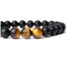 Beaded Natural Black Matte Agate Bracelet Tiger Eye White Turquoise Beads Bracelets Fashion Jewelry For Women Men Drop Delivery Dhkps