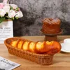 Plates Bread Basket Rattan Woven Fruit Serving Tray Storage For Home