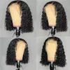 Głębokie kręcone ludzkie włosy koronkowe z przodu peruka bob 134 Brazylijskie peruki 44 Zamknięcie dla czarnych kobiet 240127