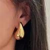 Dangle Oorbellen Mode Retro Gepolijst Chunky Waterdrop Earring Voor Dames Vrouwelijke Goud Kleur CCB Traanvormige Erwtenvorm Bruiloft Waterdicht