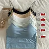 Camisoles & Tanks Tops Padded Wireless Bralette Solid Seamless Women Sports Tube Vest Silk Ice Tank Sexy Crop Camisole Underwear Bra