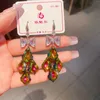 Orecchini pendenti di design in cristallo lucido per le donne Graziose paillettes multicolori cadono gioielli per la festa nuziale