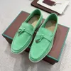 Loro Loafers Tasarımcı Ayakkabı Loro Erkekler Kadın Loafers Düz Düşük Üst Süet İnek Deri Oxfords Sıradan Ayakkabı Mokasenler Loafer Slip Sabahlar Elbise Ayakkabı Boyutu 35-45