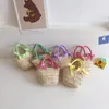Barnväskor för flickor handväska barn tygväskor sommar strand resor bågar prinsessan barn halm väskor baby tillbehör 240130