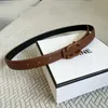 Red Designer Belt Woman Luxury Belts LADE GOINGINE Cuir Largeur mince 25 mm boucle de mode Brown Lettres Ship gratuit Otov