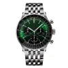 Mens Watch Aviação Timing Quartz Movimento Couro Banda Pulseira Verde Orologio Relógios de Pulso de Alta Qualidade Montre de Luxe Relógios de Luxo 42mm