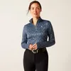 Koszule kobiet t -shirty topy z długim rękawem Womens Prophecy 1/4 Zip Bazylarz Printowa koszula Kobiety Slim Fit Sports Miłoście