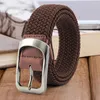 Ceintures Ceinture tissée Ceintures en toile 2024 Boucle en alliage pour hommes Punch-Free Punch Pin Fashion Stretch Simple Unisexe