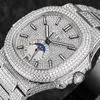 Reloj de diamantes brillantes Relojes de diseño para hombres Reloj de pulsera de negocios resistente al agua con movimiento mecánico automático de 41 mm de alta calidad Bzafiro de acero inoxidable