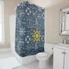 Distressed wooden anchor retro marine life nautical theme shower curtain bathroom curtain with hook bathroom curtain l220cm 240131