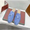 Loro schoenen voor dames casual slippers klassieke sandalen loafers schoenen platte glijbanen slijbeen ontwerpers hoge elastische rundvlees pees onderste grootte 36-46