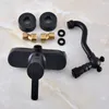 Bathroom Sink Faucets Black Oil Rubbed Brass Wall Mounted Kitchen Faucet And Cold Water Tap 360 Swivel Spout Mixer