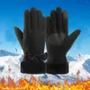 Basker Autumn and Winter Outdoor Riding Mantens Par Söta bågehandskar mode Solid färg Non Slip Cold Warm Glove Envio Grecis Todo