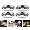 Dinnerware Sets 6 Pcs Cupcake Stand Stainless Steel Disc Cuisine Storage Plate Container Barbecue Pasta Tray Round Toddler