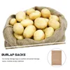 Sacs de rangement 4pcs sacs de pommes de terre en toile de jute vides sacs de sable de légumes pour les inondations