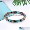 Beaded Rainbow Black Magnetic Hematite Strands Armband Pärlor Power Healthy Armband Fashion Jewelry Will och Sandy Drop Leverans Dhg27