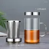 Water Bottles 500ml Glass Cup Tea Infuser Mug Large Borosilicate With Stainless Steel Home Office Coffee Drinkware