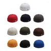 Bérets réglable Docker Sailor Biker Cap Hommes Femmes Casual Coton Broderie Cocotier Brimless Crâne Hiver Bonnet Chapeau Couleur Unie