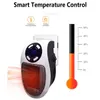 Smart väggutrymme värmare bärbar elektrisk liten med justerbar termostat och timer överhettning LED Displaysa 240130