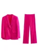 Blazer Donna Abiti Blazer a bottone singolo Giacca allentata primavera color caramello Pantaloni dritti Moda High Street Outwear Outfit 240130