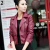 Punk Women Faux Leather Motorcycle Zipper Fashion Slim Fits Jacket Outwear Coat s 240119