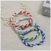 Braccialetti con ciondoli Colori Tessuto Bracciale a treccia Semplice corda regolabile Donna Uomo Bracciale rigido Gioielli di moda Will e Sandy Gift Drop Dhrgq