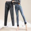 Jeans skinny a vita alta invernali da donna Jeans elasticizzati caldi e spessi in velluto Pantaloni lunghi a matita neri moda di strada oversize S5XL 240119