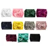 Accessoires de cheveux Solide Velvet Baby Bow Bandeau d'hiver pour garçons nés Filles Bandes élastiques faites à la main Boutique Vintage Turban Headwraps