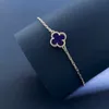 Bracelet dix couleurs Bracelet de créateur Mini bracelet à fleur unique avec trèfle incrusté de coquille naturelle Agate oeil de tigre mariage essentiel dames classique