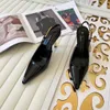Sandali da donna con tacco nero firmati Sandali da donna Moda estiva Scarpe a punta Scarpe eleganti con tacco femminile Tacco alto 7 cm 9 cm