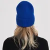 Pure ull stickad beanie unisex vinter tjock 100%ullhatt klassiska män och kvinnor mössa skidfast får-wool varm skalle huvudbonader 240123