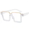 Sonnenbrillenrahmen Mode Halbrahmen Dekor Gläser für Frauen Anti-Blaulicht Nicht verschreibungspflichtige Brillen Klare optische Brille