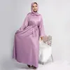 Ethnic Clothing Ramadan Satin Abaya Muslim Dress Turkey Simple Abayas For Women Dubai Luxury African Dresses Islamic Kaftan Hijab Robe